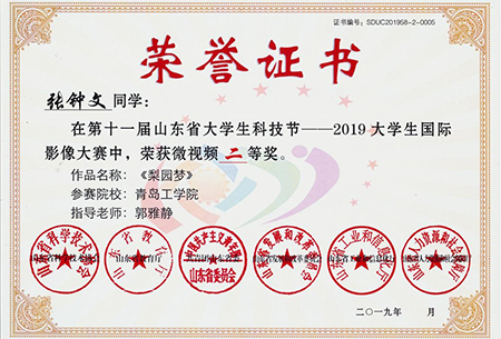 青工学子在第十一届大学生国际影像大赛中喜获佳绩 青工学子在第十一届大学生国际影像大赛中喜获佳绩